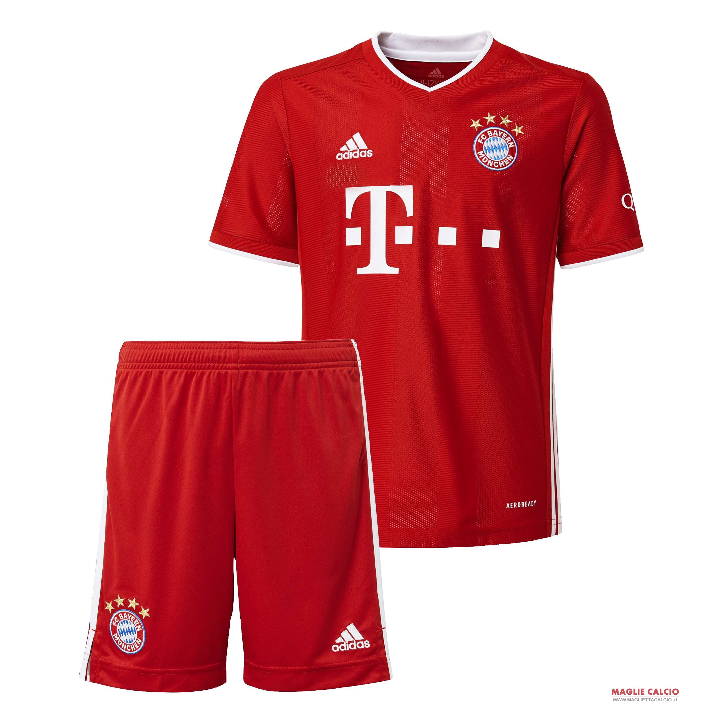 nuova prima magliette bayern munich set completo bambino 2020-2021